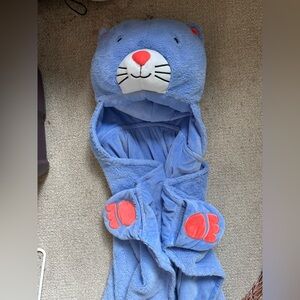 Blue Cat Hooded Blanket
